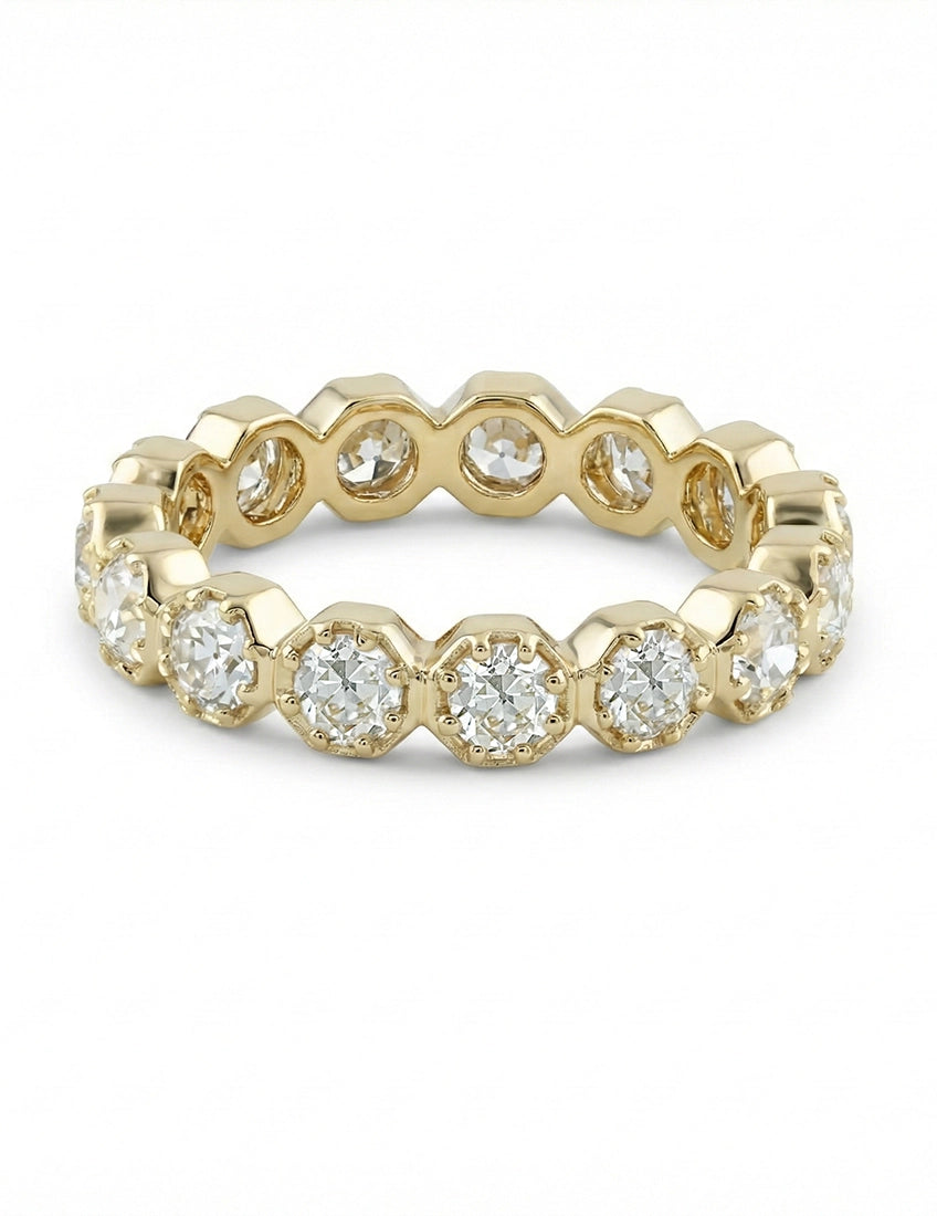 Old European Round Cut Eternity Wedding Band Wedding Band