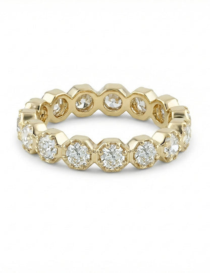 Old European Round Cut Eternity Wedding Band Wedding Band