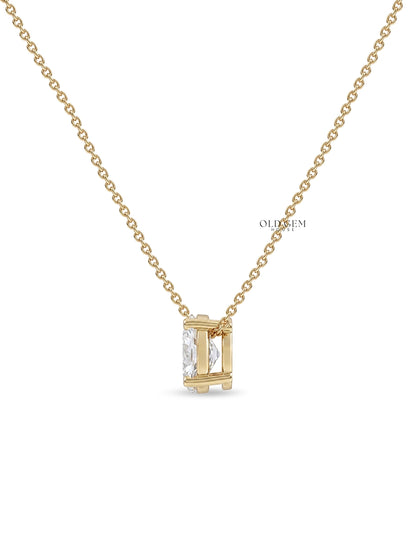 Old European Round Cut Diamond Solitaire Pendant Necklaces