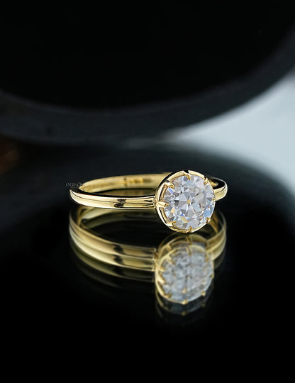 Old European Round Cut Solitaire Ring