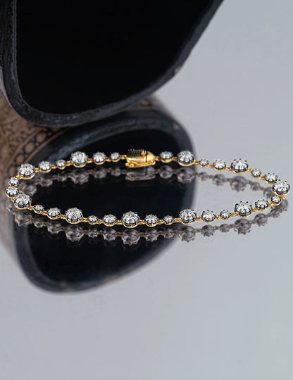 Old European Round Diamond Tennis Bracelet Bracelet