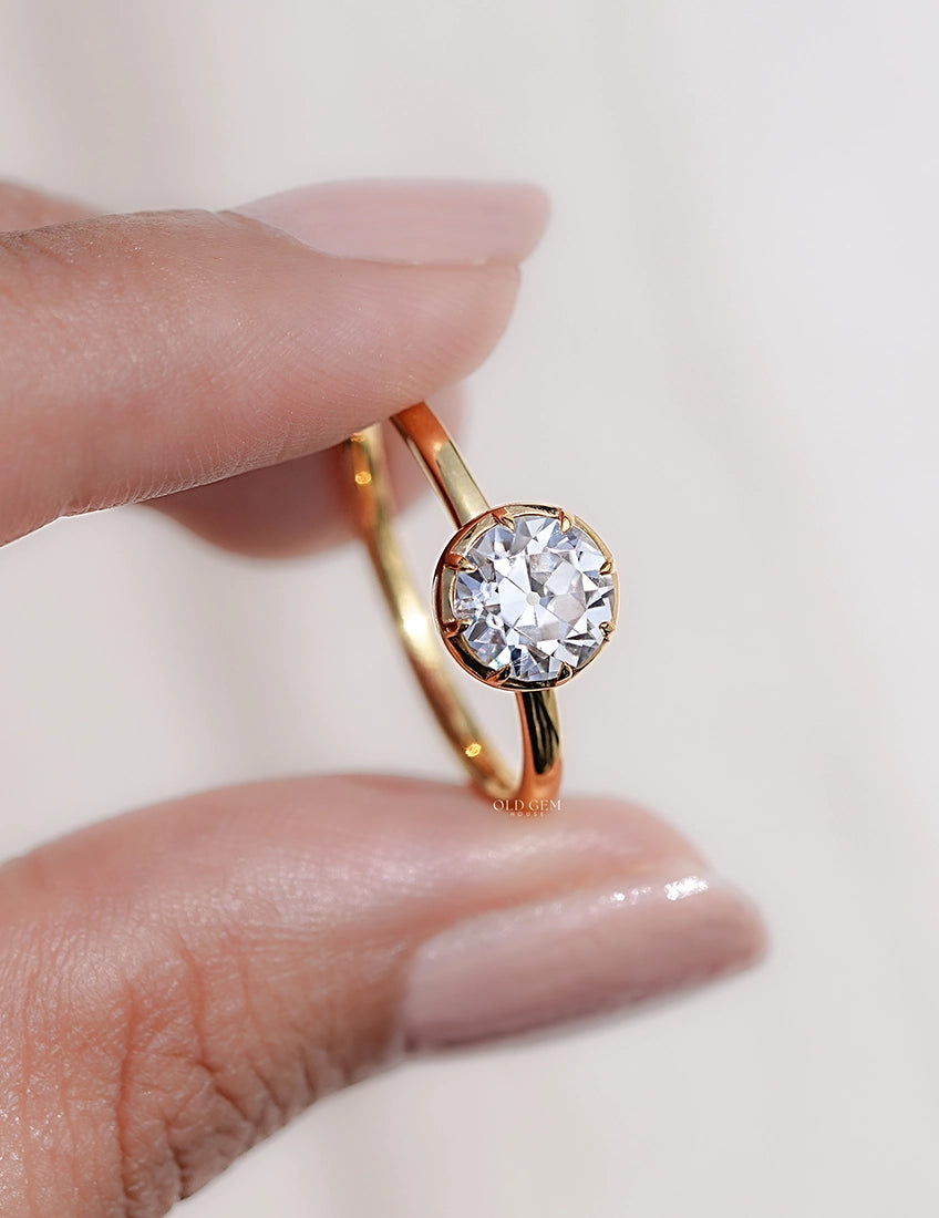Old European Round Cut Solitaire Ring