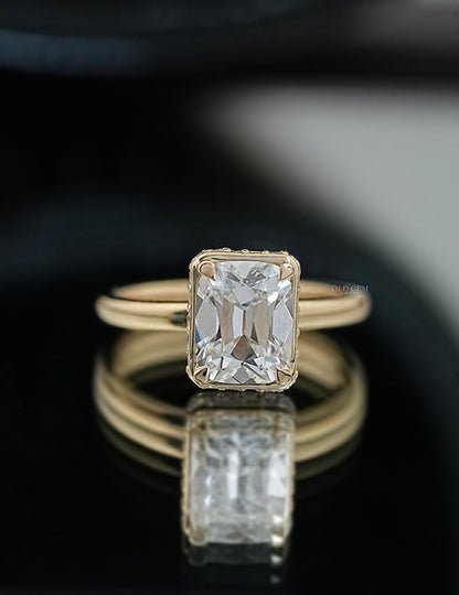 Old Mine Cut Hidden Halo Ring
