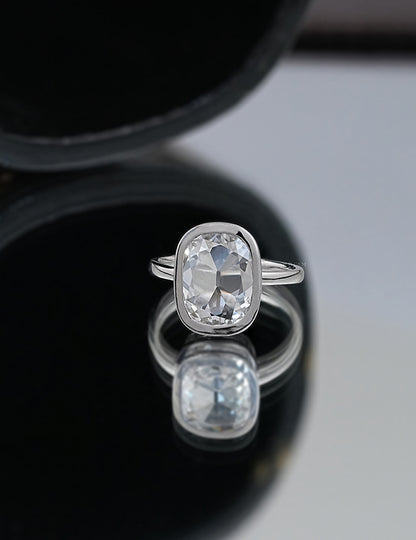 Old Mine Cushion Bezel Ring