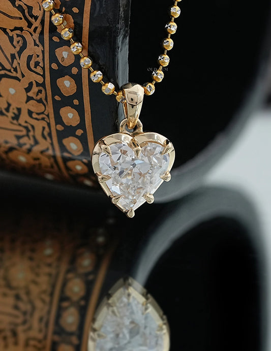 Old Mine Heart Bezel Setting Pendant