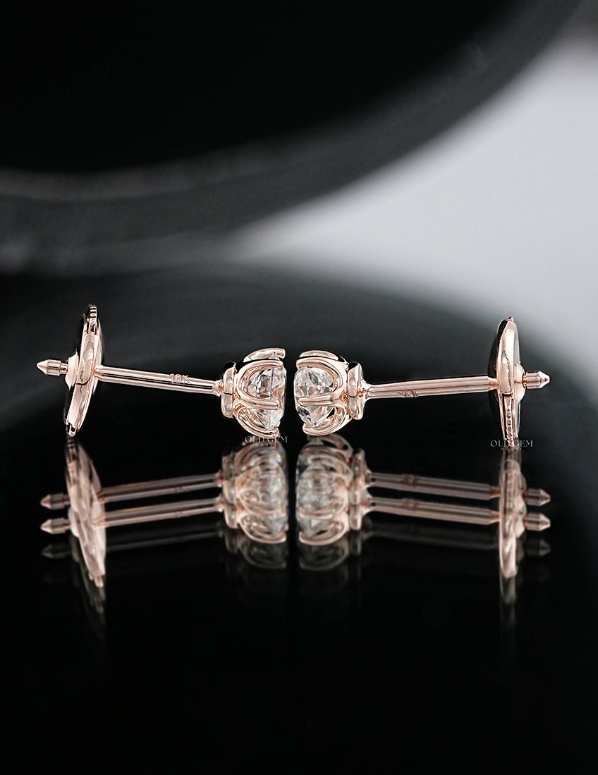 Old European Round Cut Stud Earrings