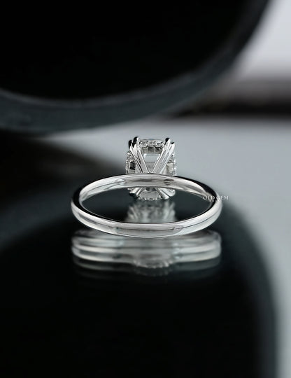 Old Mine Cushion Cut Lab Grown Diamond Hidden Halo Ring
