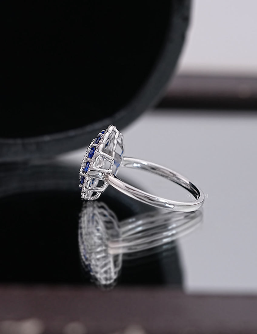 Old European Round Double Halo Ring