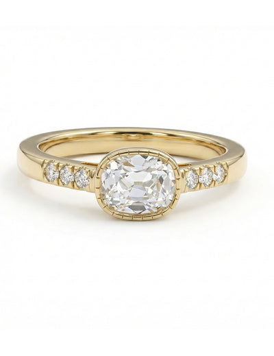 Georgian Old Mine Cushion Cut Accent Ring