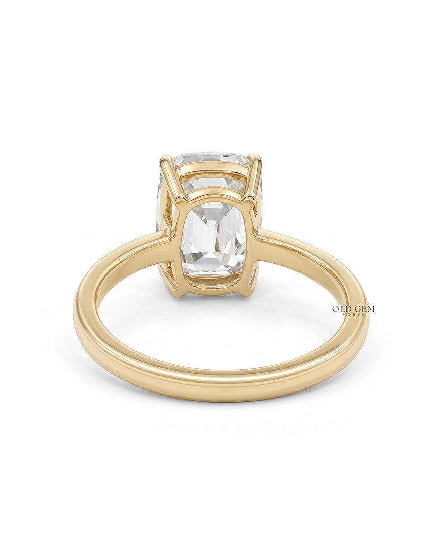 Georgian Old Mine Cushion Lab Diamond Solitaire Ring Engagement Ring