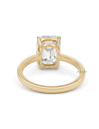 Georgian Old Mine Cushion Lab Diamond Solitaire Ring Engagement Ring