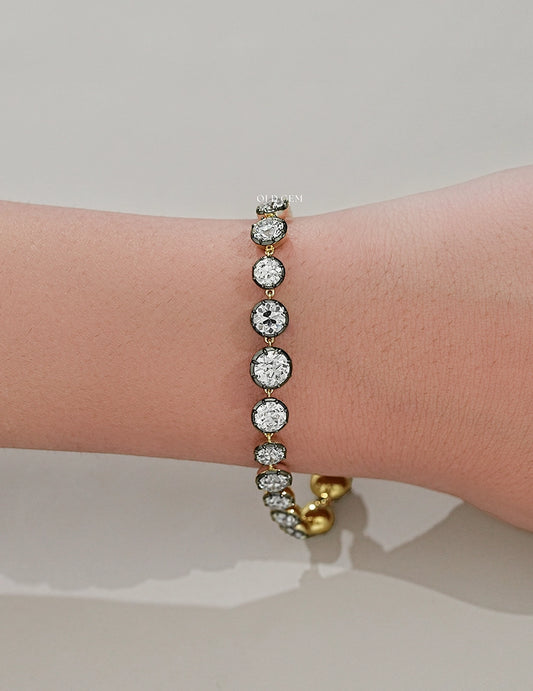 Vintage Old European Cut Lab Diamond Tennis Bracelet Bracelet