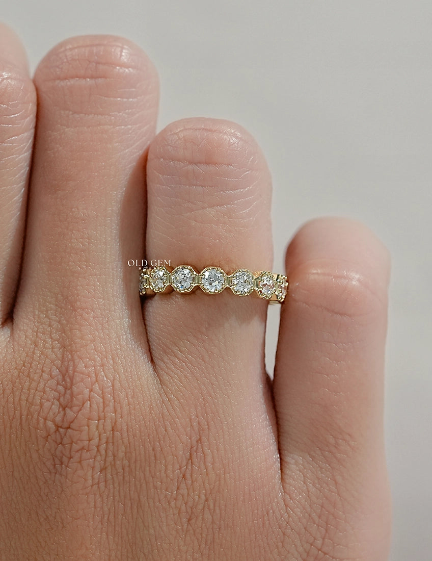 Old European Round Cut Eternity Wedding Band Wedding Band