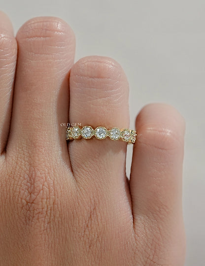 Old European Round Cut Eternity Wedding Band Wedding Band