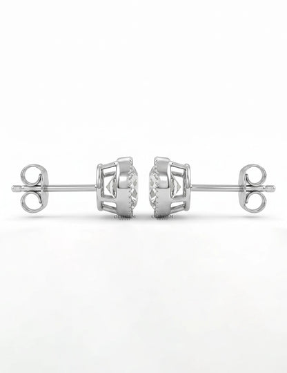 Old European Round Cut Milgrain Stud Earrings Earrings