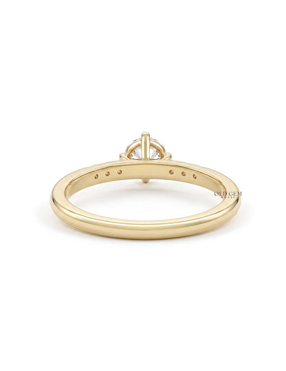 Georgian Old European Round Cut Solitaire Accent Ring Engagement Ring