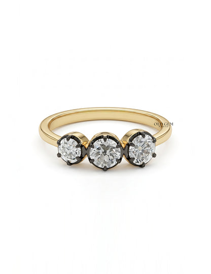 Georgian Old European Cut Three Stone Engagement Ring Engagement Ring