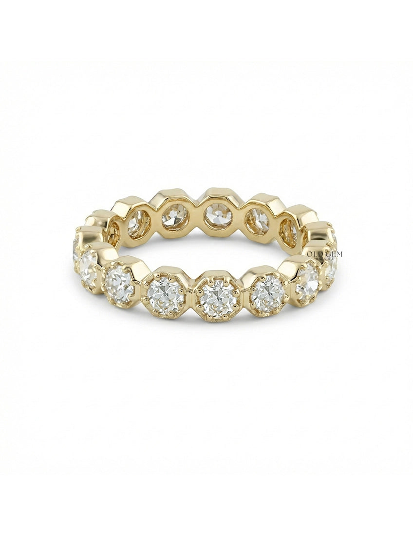 Old European Round Cut Eternity Wedding Band Wedding Band