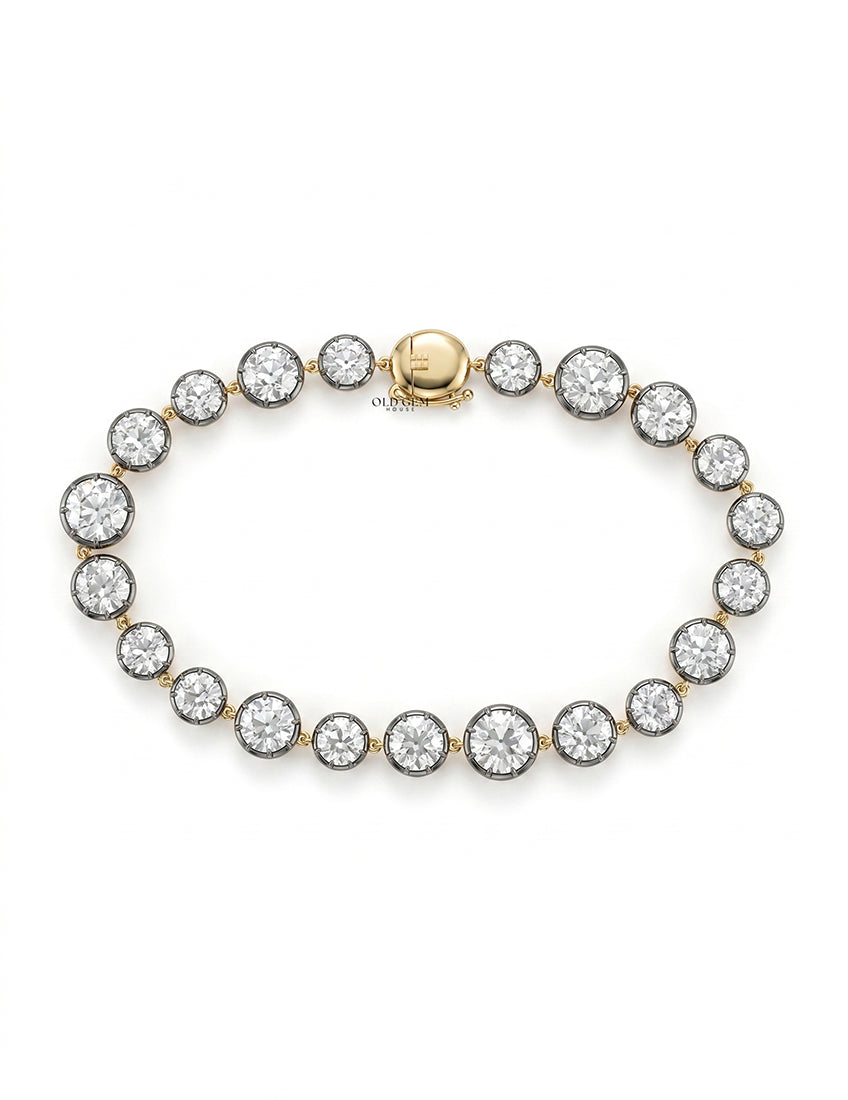 Vintage Old European Cut Lab Diamond Tennis Bracelet Bracelet