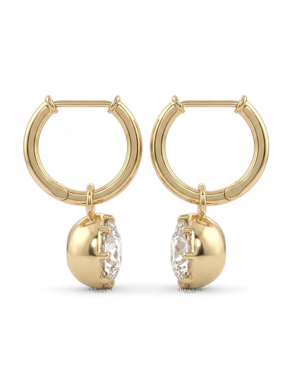 OEC Round Cut Lab Grown Diamond Dangle Drop Earrings Earrings