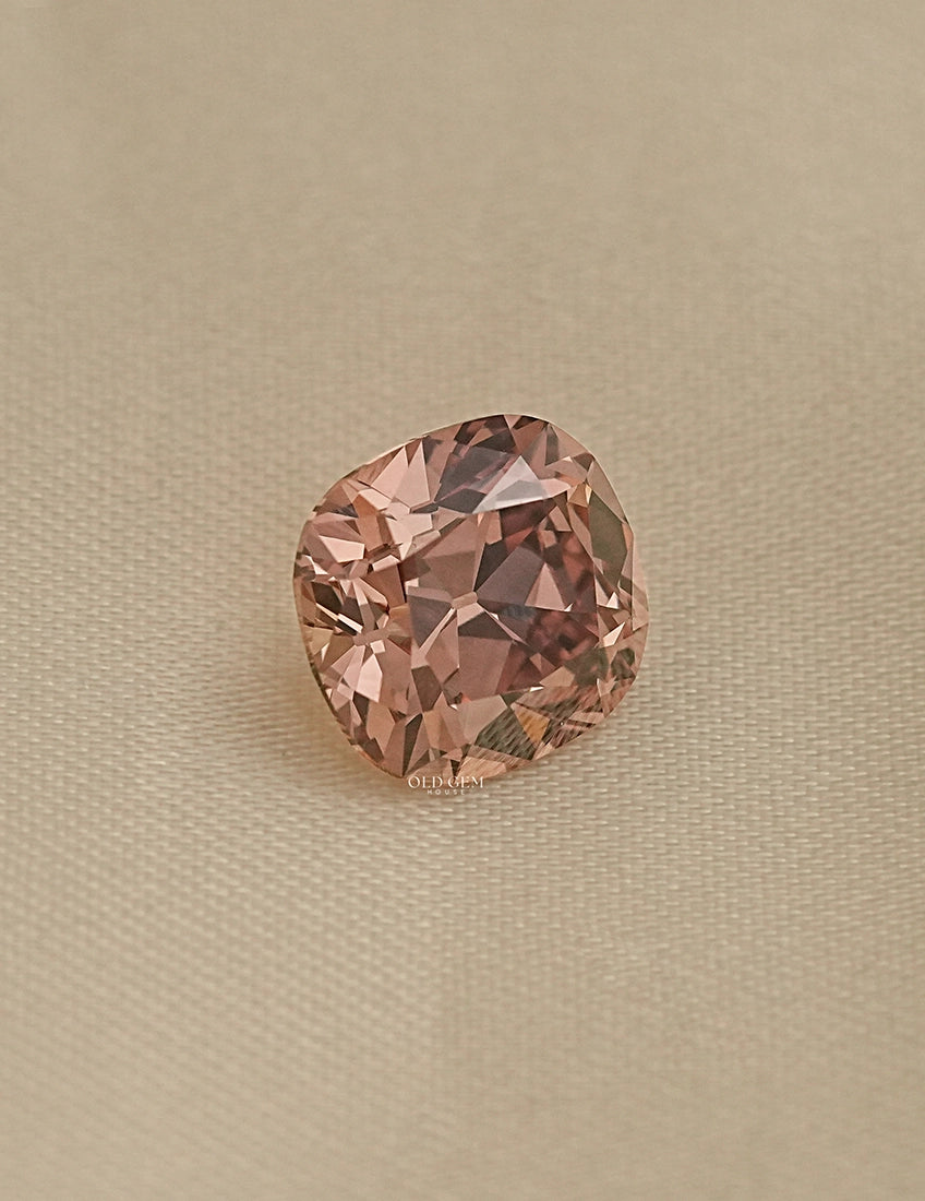 Old Mine Cushion Cut Lab Champagne Diamond Lab Grown Diamond