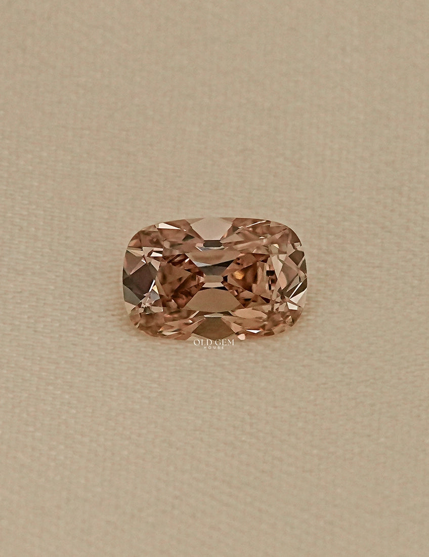 Old Mine Cushion Cut Champagne Diamond Lab Grown Diamond