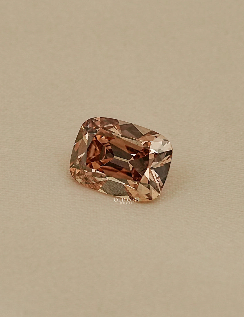 Old Mine Cushion Cut Loose Diamond - Champagne Lab Grown Diamond