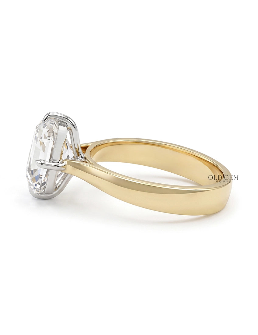 Old Mine Cushion Cut Solitaire Ring Georgian Era Engagement Ring