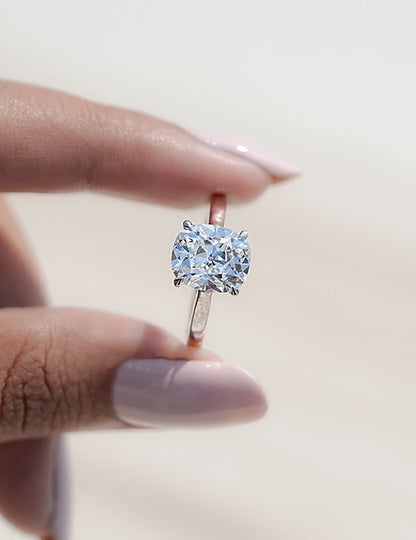 Mid Century Old Mine Cushion Lab Diamond Engagement Ring Engagement Ring