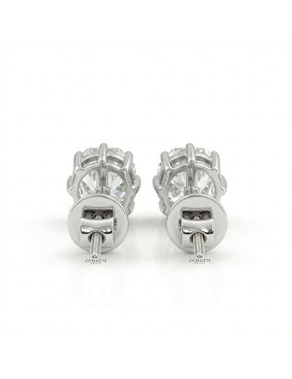 Old Mine Cushion Lab Stud Earring Earrings