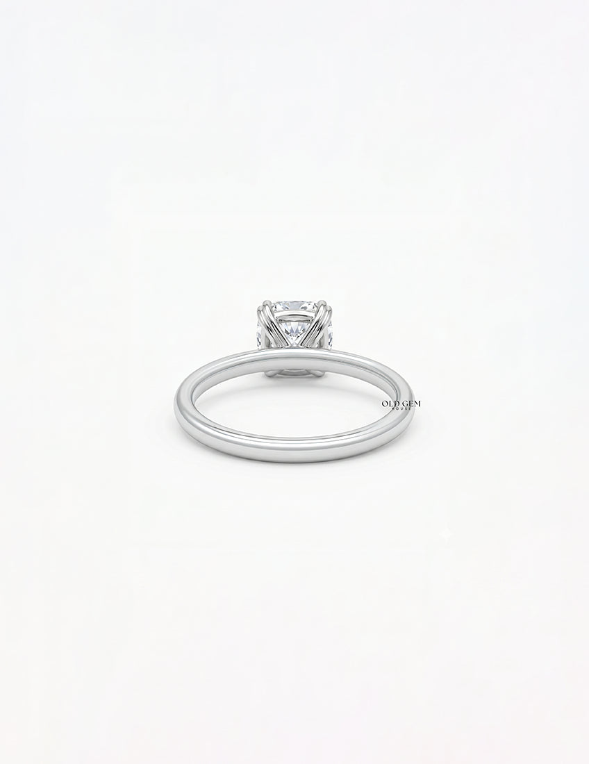 Old Mine Square Cushion Lab Diamond Solitaire Ring Engagement Ring