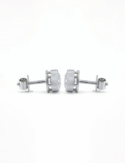 Square Old Mine Cushion Lab Diamond Stud Earring Earrings