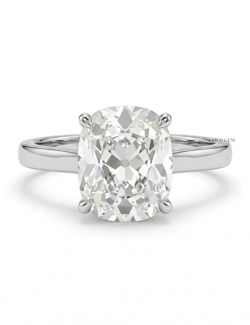 Mid Century Old Mine Cushion Lab Diamond Engagement Ring Engagement Ring