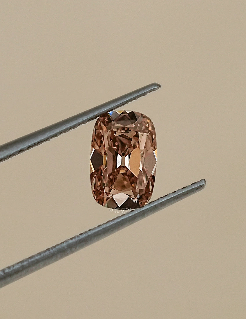 Old Mine Cushion Cut Champagne Diamond Lab Grown Diamond