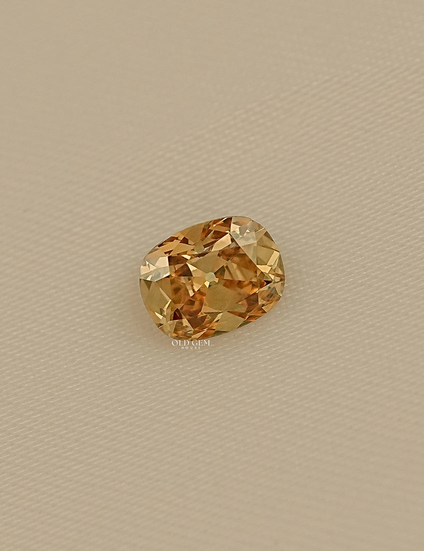 1 Carat Old Mine Cushion Cut Champagne Diamond Lab Grown Diamond