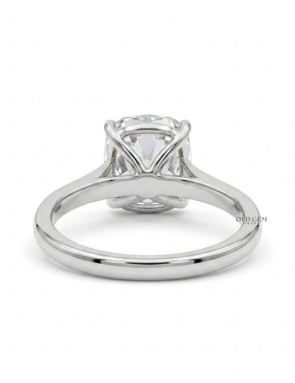 Mid Century Old Mine Cushion Lab Diamond Engagement Ring Engagement Ring