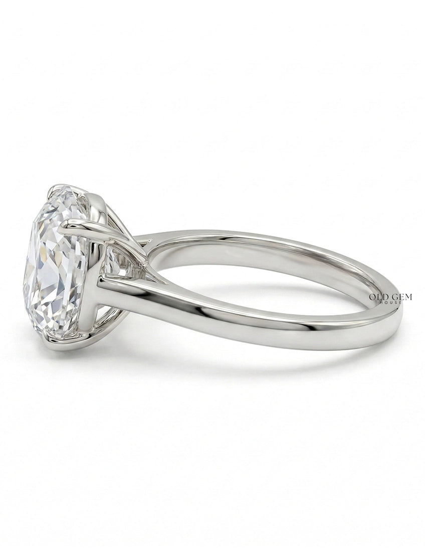 Mid Century Old Mine Cushion Lab Diamond Engagement Ring Engagement Ring