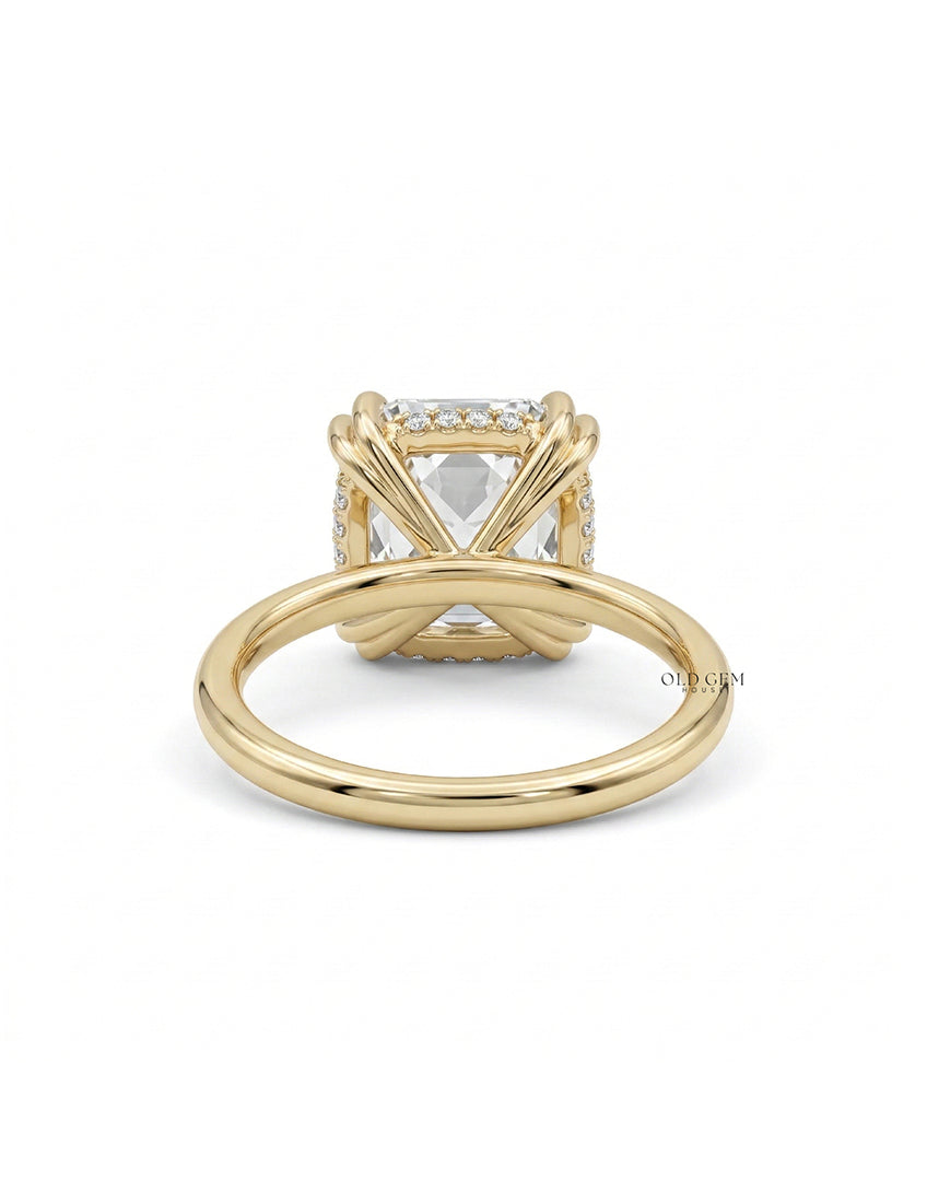 Georgian Old Mine Cut Hidden Halo Diamond Ring Engagement Ring