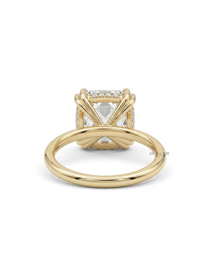 Georgian Old Mine Cut Hidden Halo Diamond Ring Engagement Ring