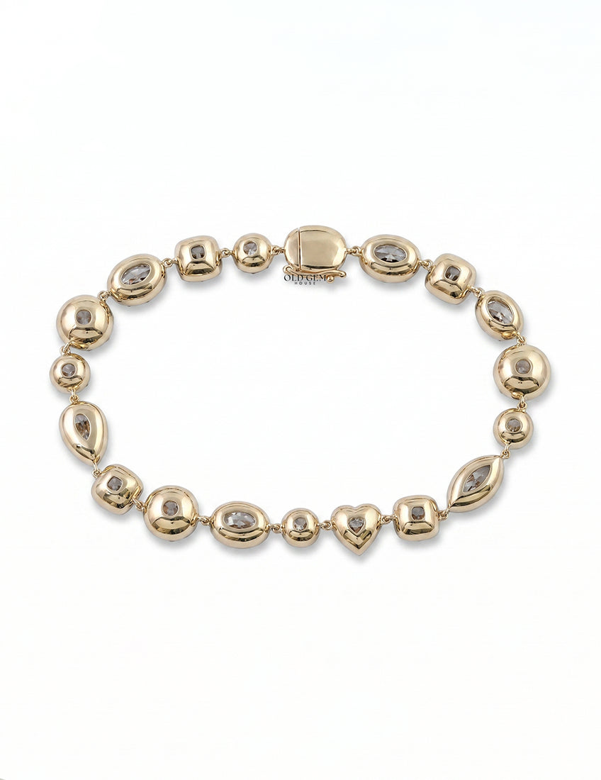 Multi Shape Old Mine Cut Diamond Tennis Bracelet Bracelet