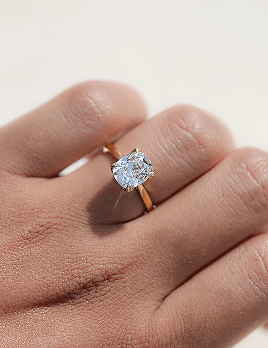 Georgian Old Mine Cushion Cut Solitaire Engagement Ring Engagement Ring