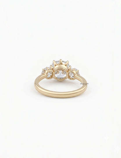 Mid Century Old Mine Cut Trilogy Engagement Ring Engagement Ring