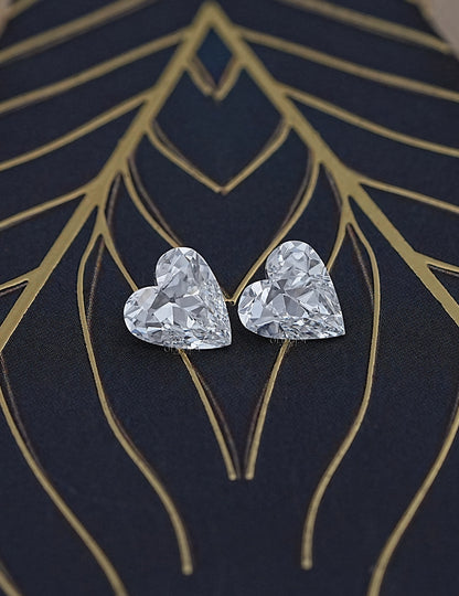 Old Mine Heart Shaped Loose Diamonds Pair Lab Grown Diamond