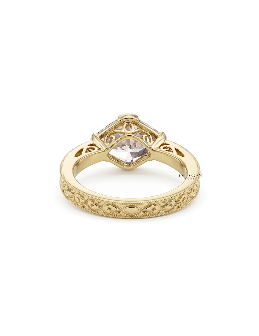 Old Mine Lozenge Cut Georgian Solitaire Ring Engagement Ring