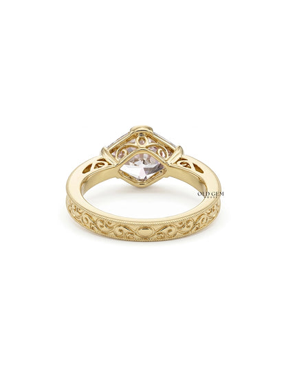 Old Mine Lozenge Cut Georgian Solitaire Ring Engagement Ring