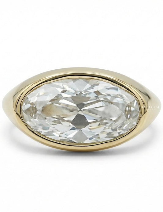 Georgian Old Mine Moval Bezel Setting Ring Engagement RingMen's Jewelry