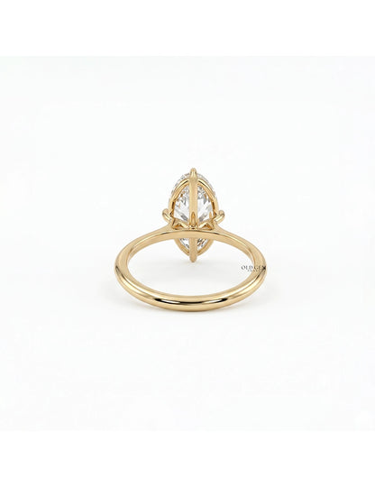 Georgian Old Mine Moval Lab Diamond Solitaire Ring Engagement Ring