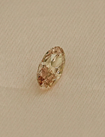 Old Mine Moval Cut Champagne Diamond Lab Grown Diamond