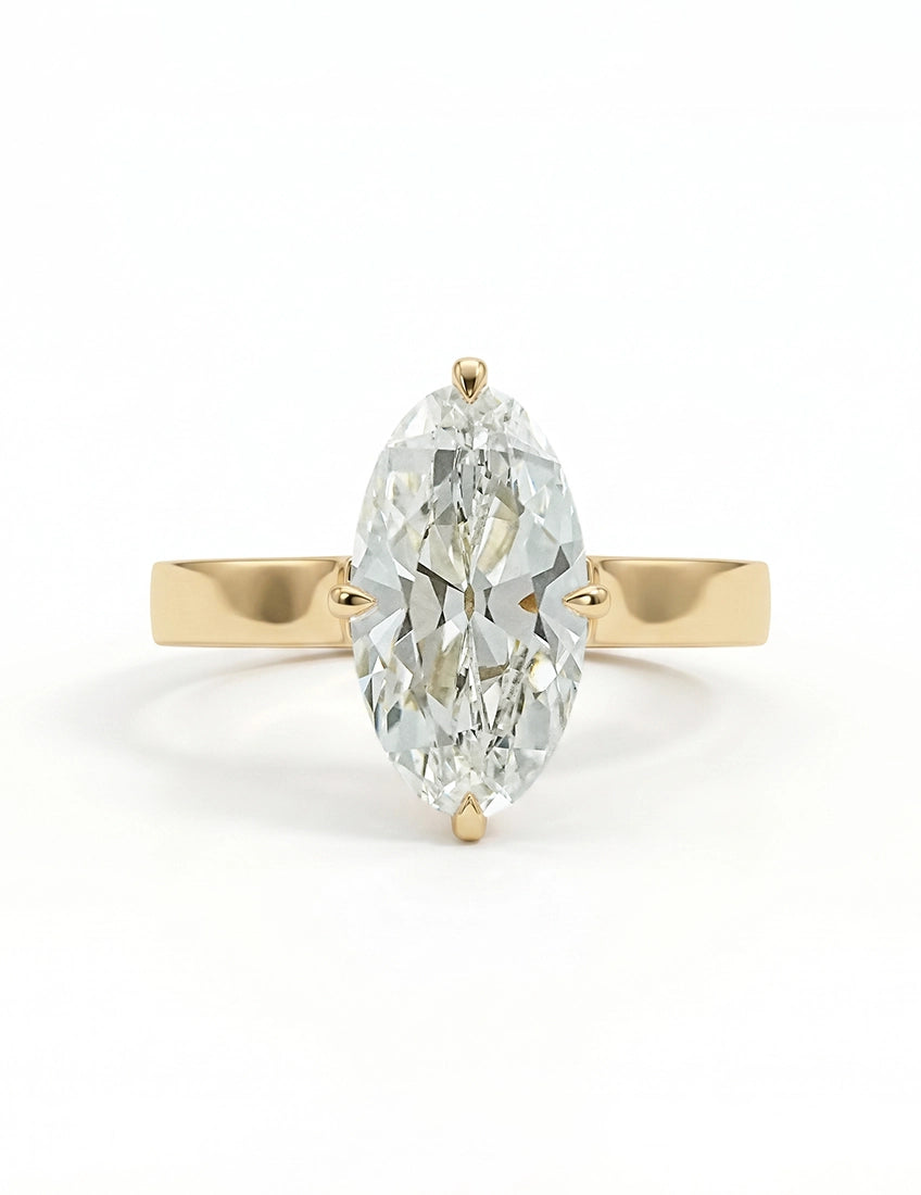 Georgian Old Mine Moval Cut Solitaire Engagement Ring Engagement Ring