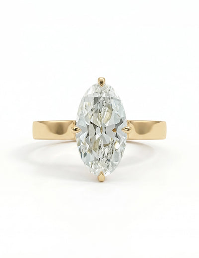 Georgian Old Mine Moval Cut Solitaire Engagement Ring